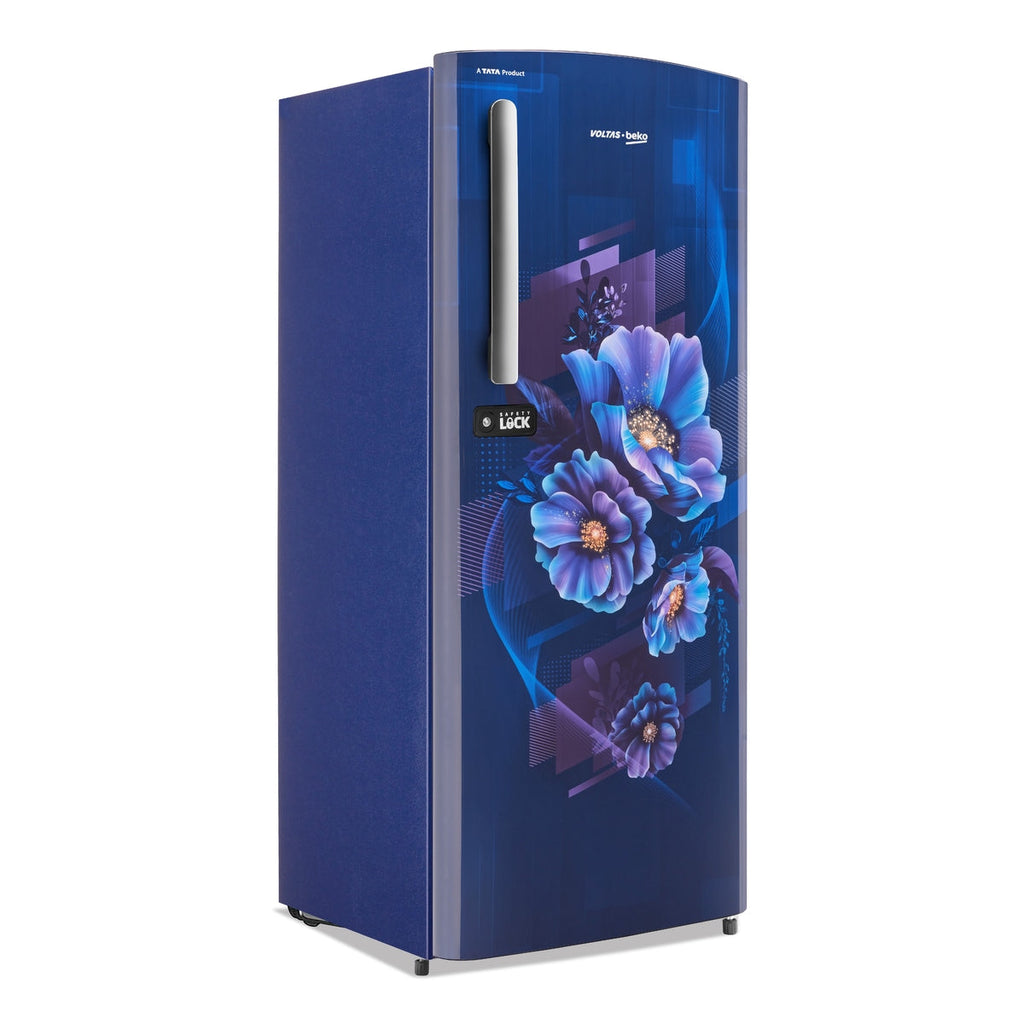 Voltas Beko 185 L, 4 Star, Direct Cool Single Door Refrigerator (Bonita Blue)