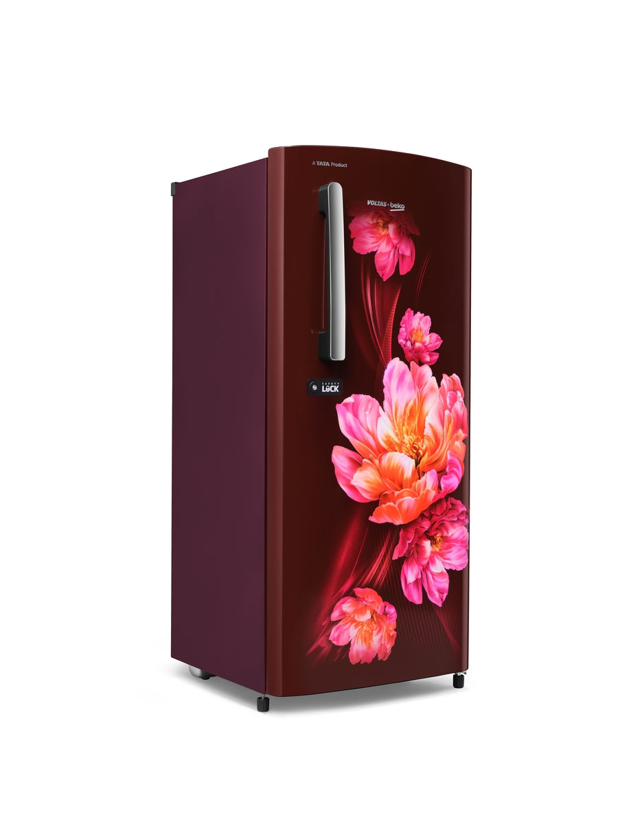 Voltas Beko 185L, 3 Star, Direct Cool Single Door Refrigerator (Abby Wine)