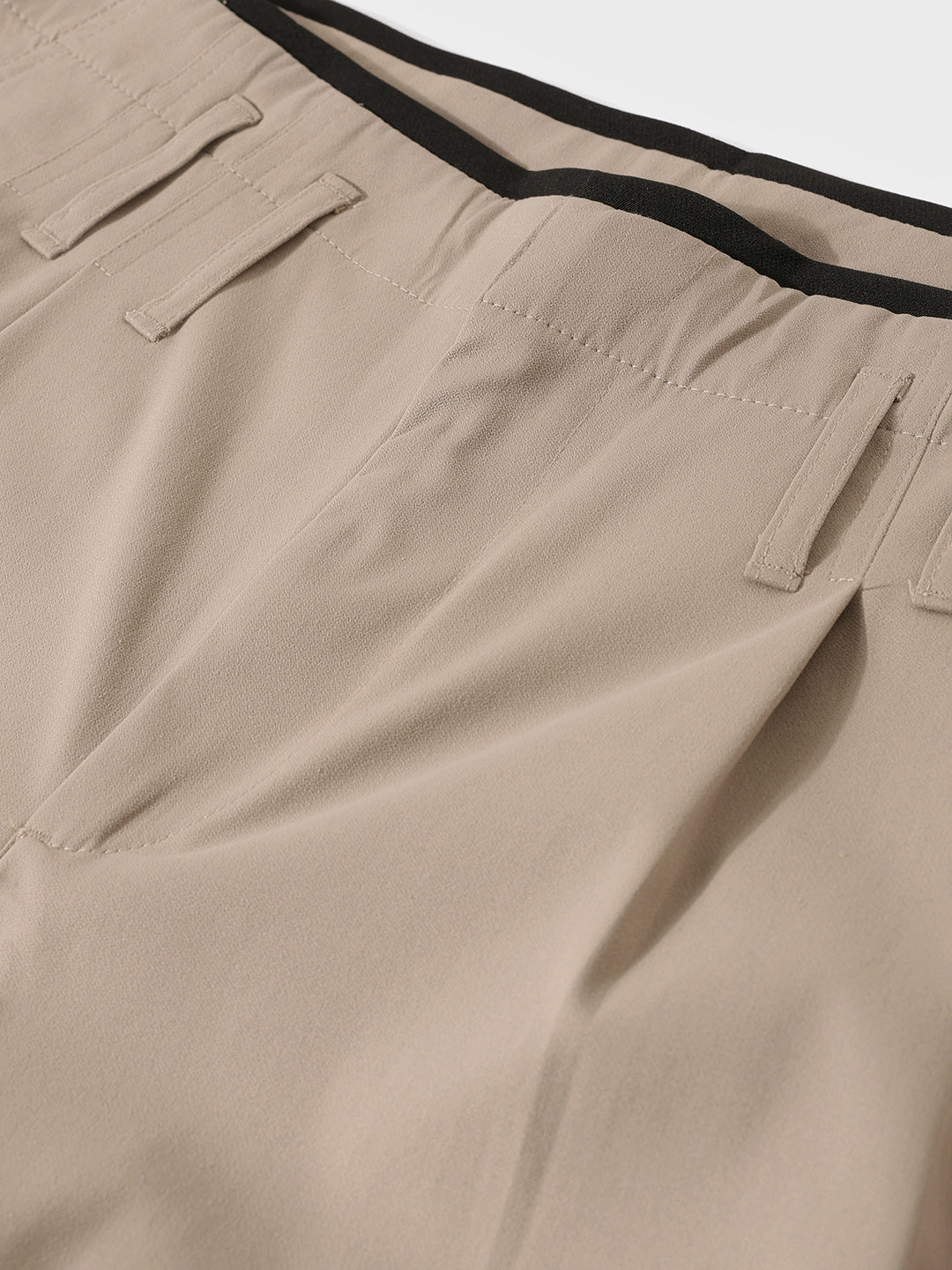 Men's Khaki Relaxed Fit Casual Solid Trousers