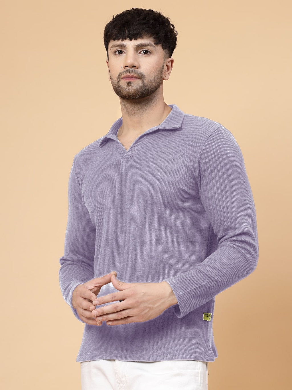 Men Purple Waffle T-shirt