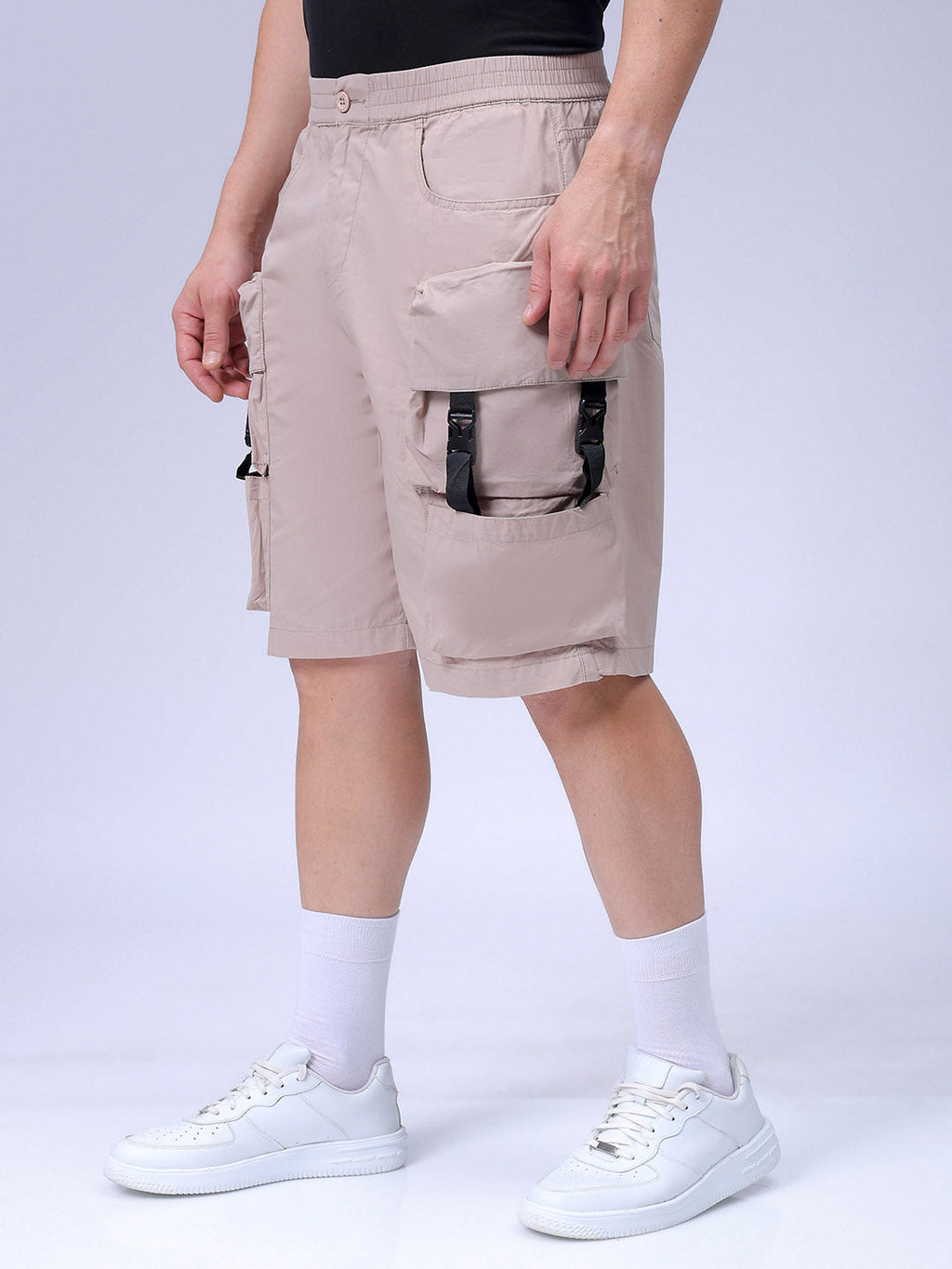 Men's Oat Milk Relaxed Fit Solid Utility Shorts