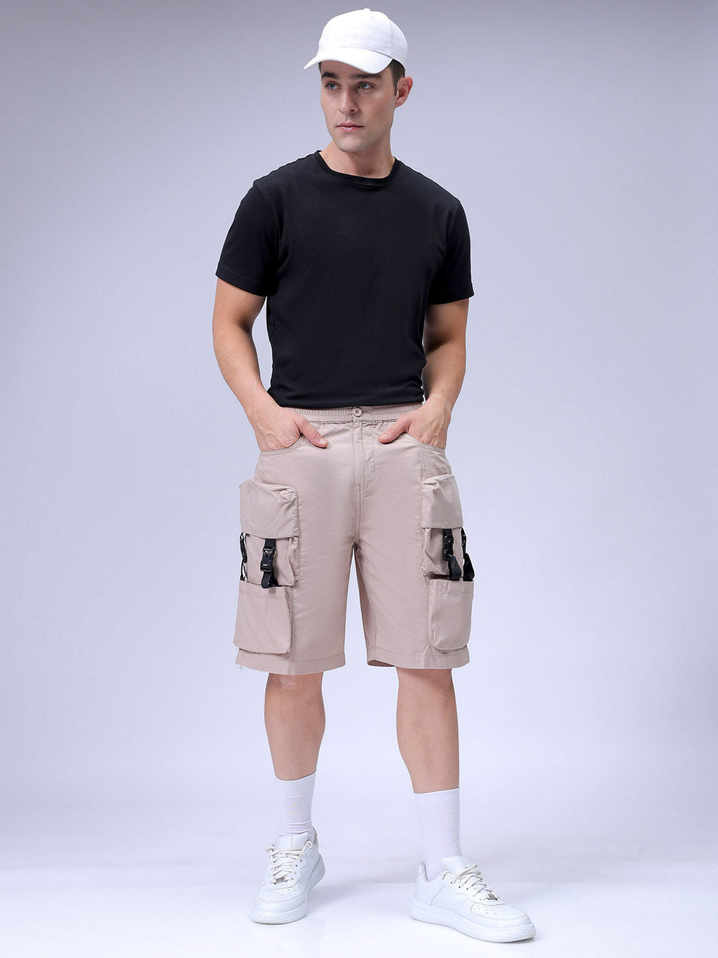 Men's Oat Milk Relaxed Fit Solid Utility Shorts