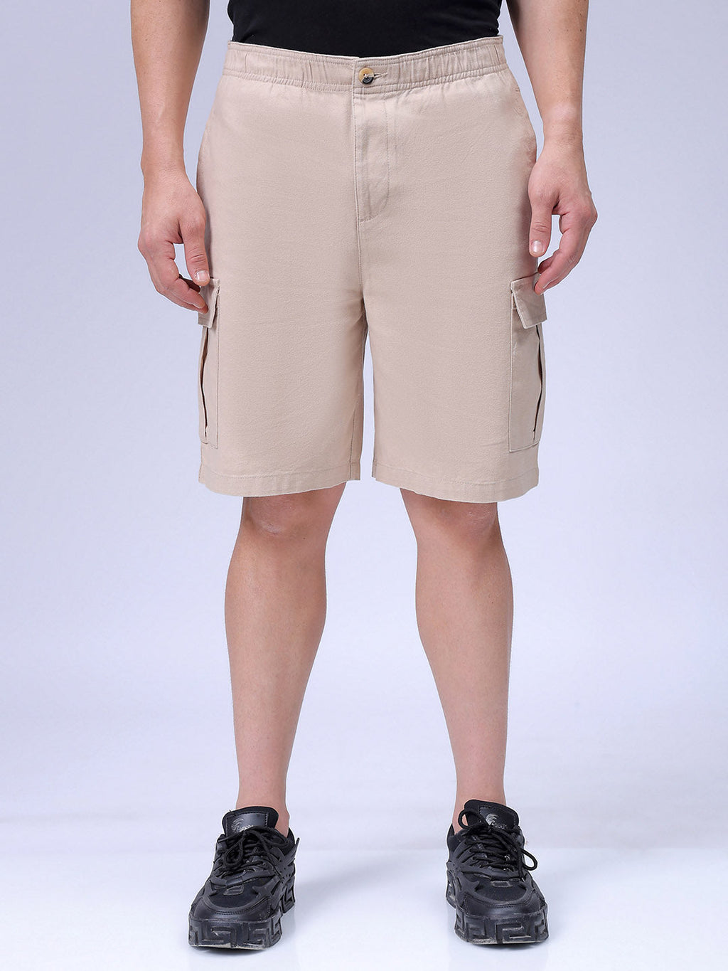 Men's Irish Cream Relaxed Fit Solid Utility Shorts