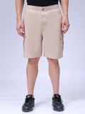 Men's Irish Cream Relaxed Fit Solid Utility Shorts