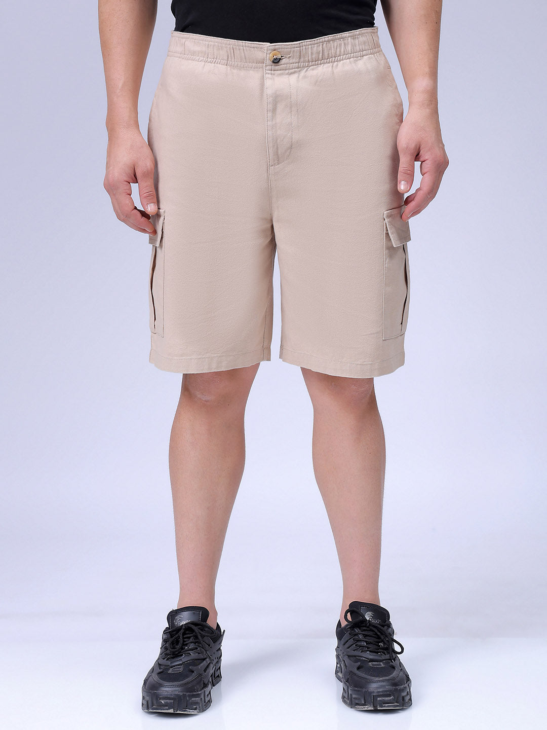 Men's Irish Cream Relaxed Fit Solid Utility Shorts