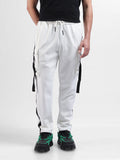 Men's White Relaxed Fit Solid Utility Cargo