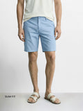 Men's Blue Slim Fit Solid Casual Shorts