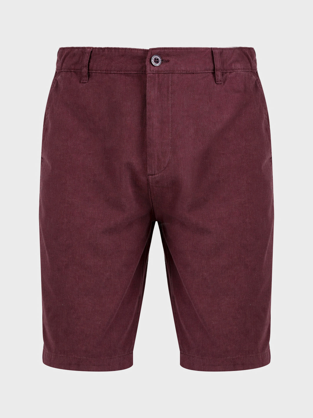 Men's Maroon Slim Fit Solid Casual Short