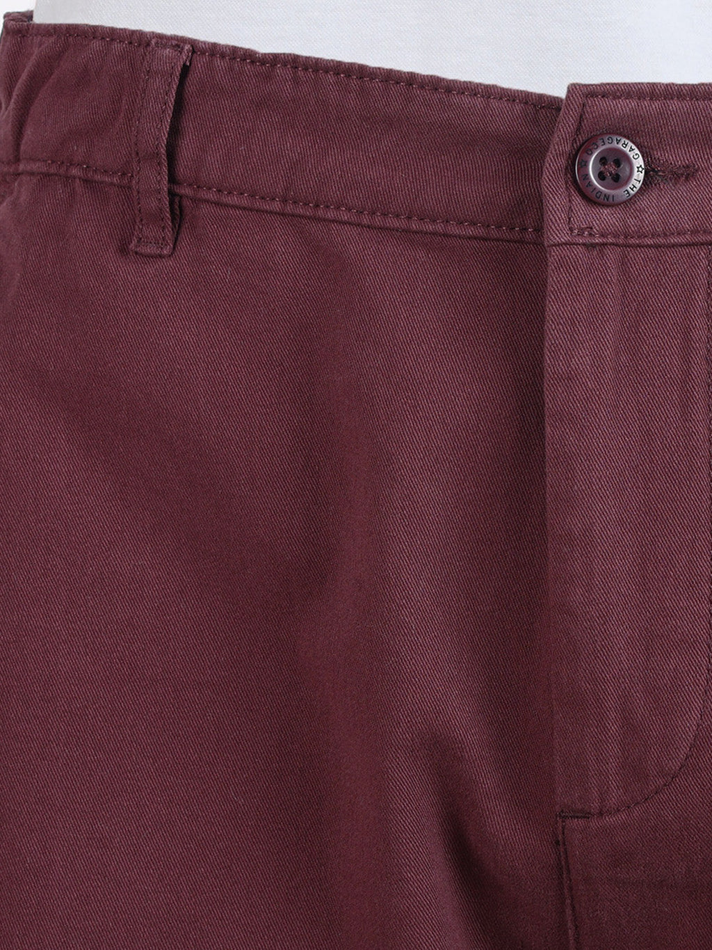 Men's Maroon Slim Fit Solid Casual Short