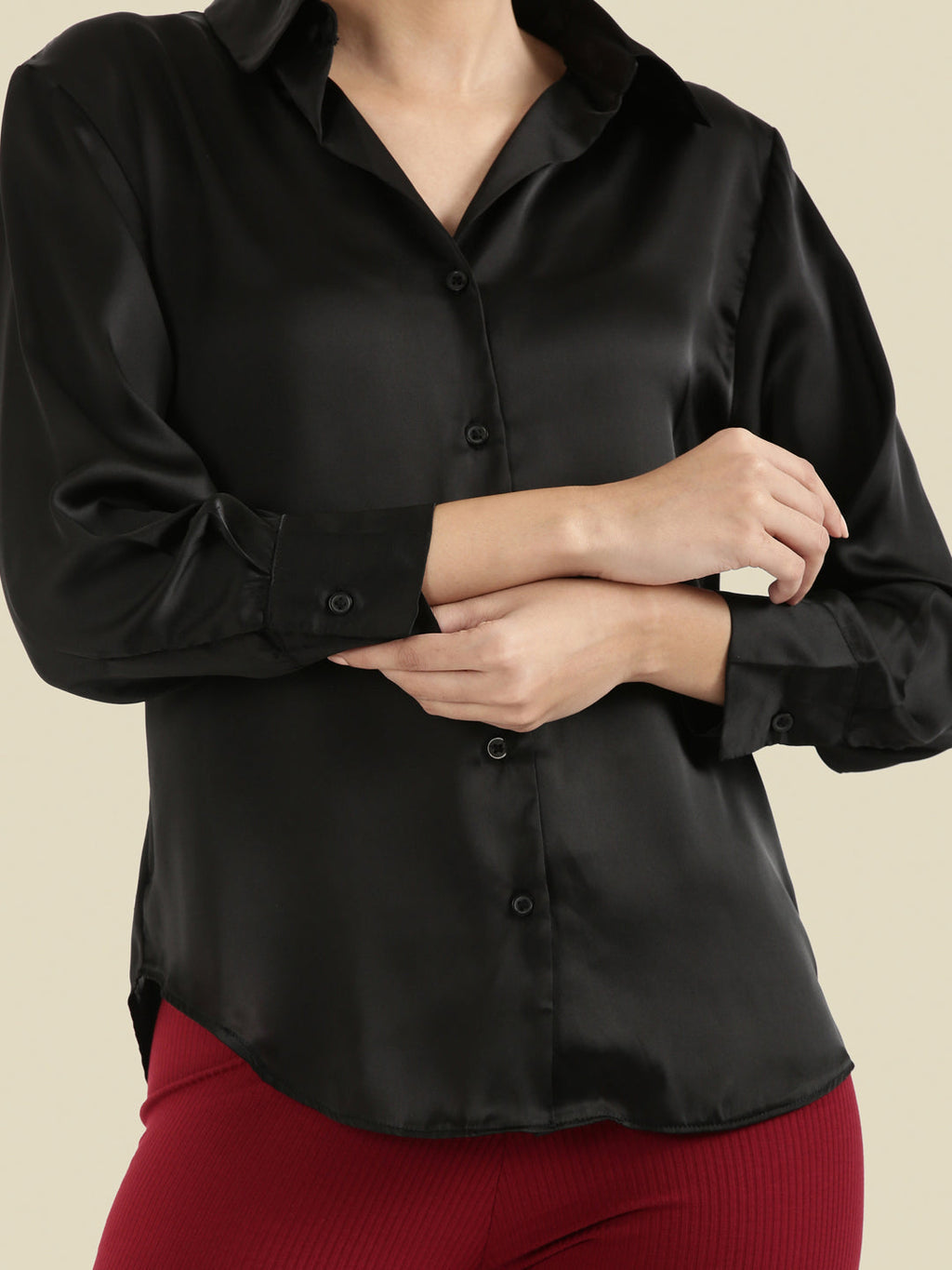 Satin Classic Collar Shirt