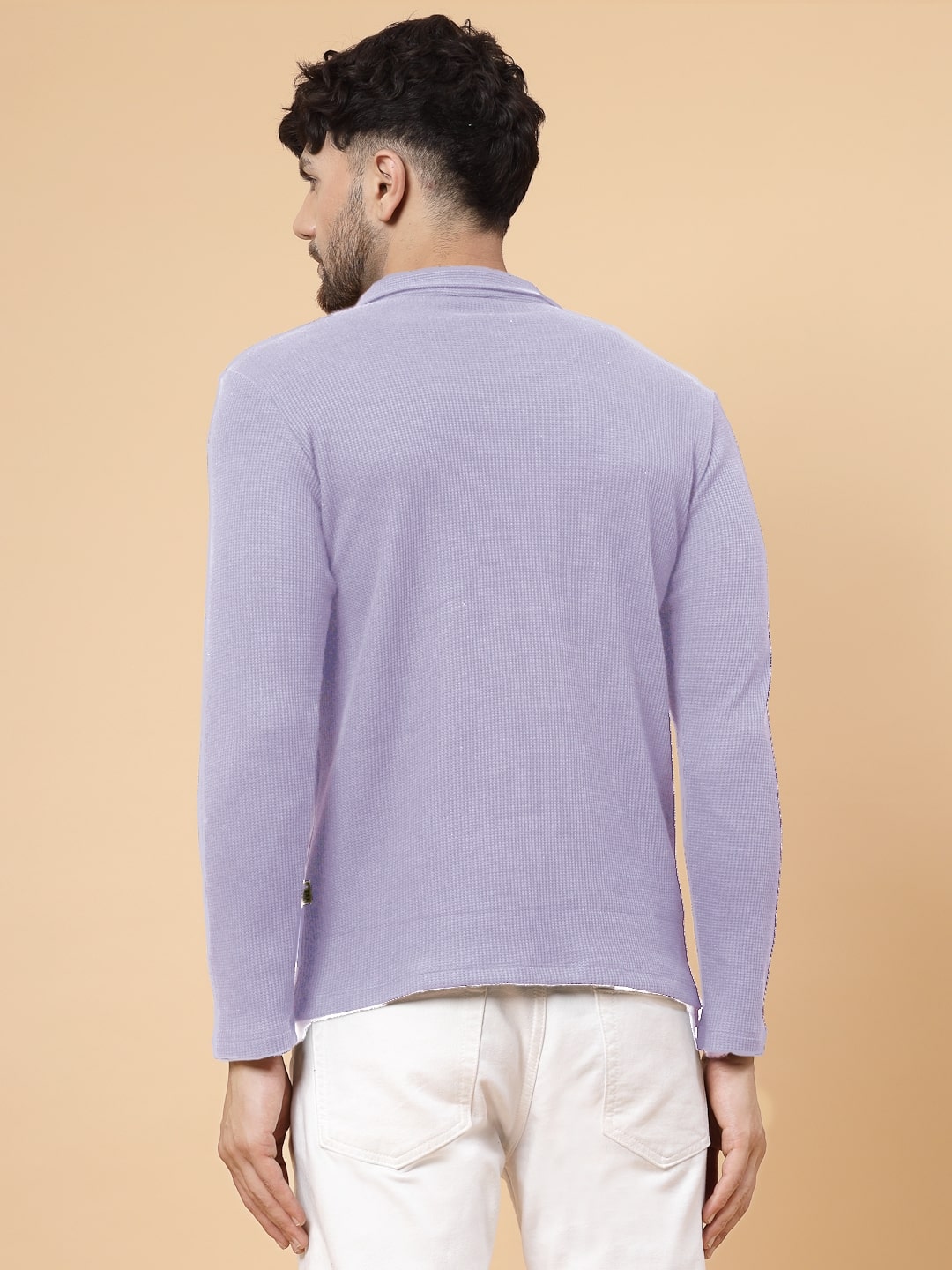 Men Purple Waffle T-shirt