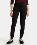 Super Combed Cotton Elastane French Terry Relaxed Fit Joggers With Zipper Pockets - Black