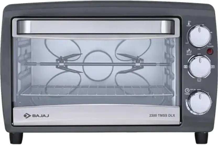 BAJAJ 23-Litre Oven Toaster Grill (OTG)  (2300 TMSS dlx 23 Litres OTG (Motorized Rotisserie, 420101, Black), Multicolor)