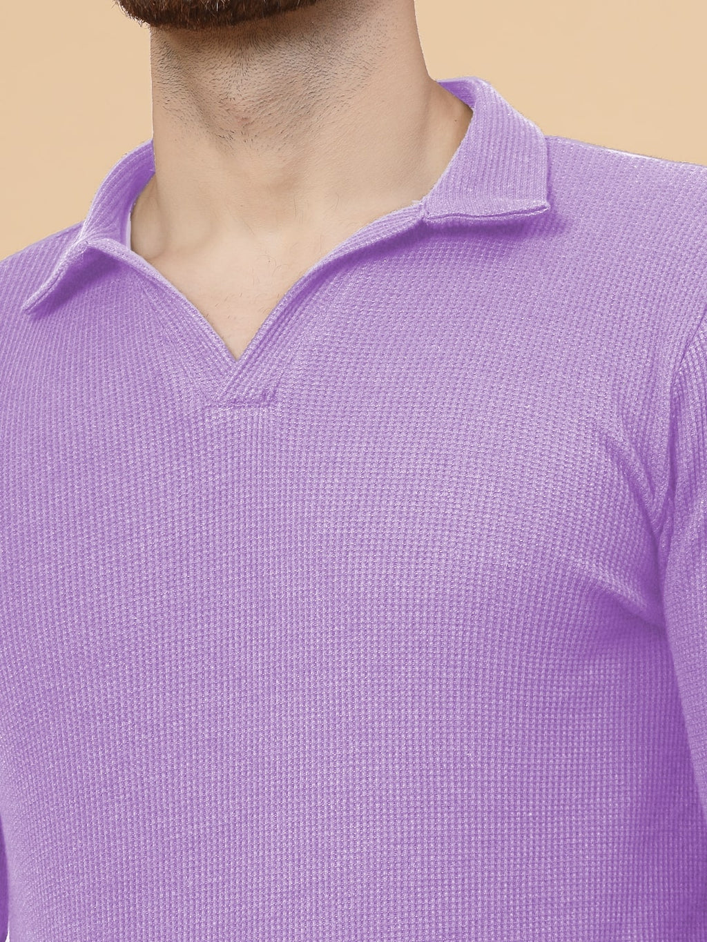 Men Purple Waffle T-shirt