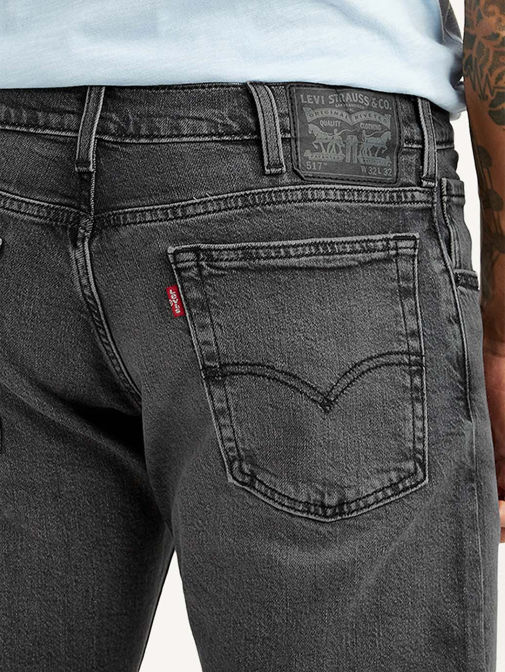 Men's 517 Charcoal Grey Bootcut Mid Rise Jeans