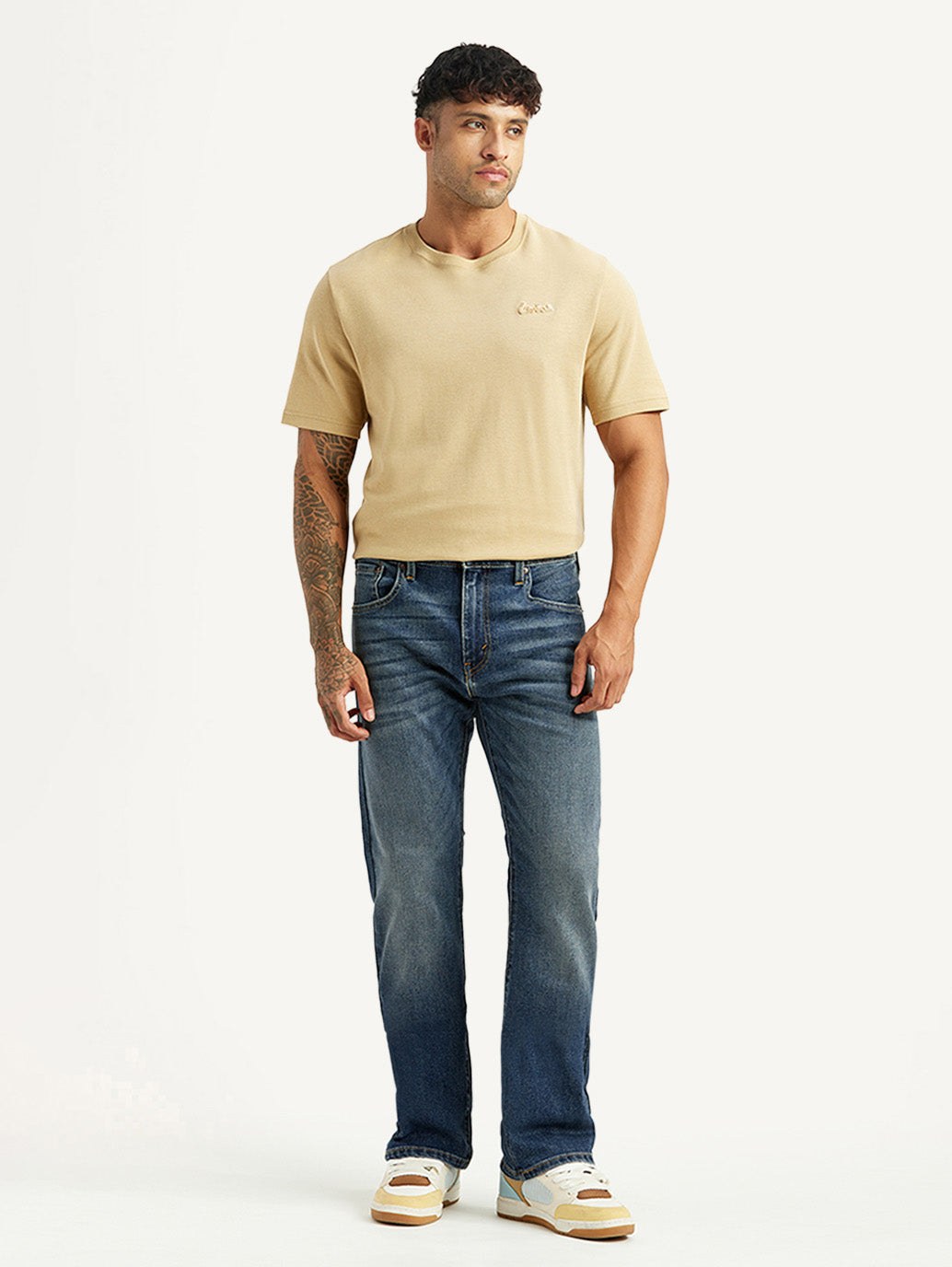 Men's Tinted 517 Blue Bootcut Mid Rise Jeans