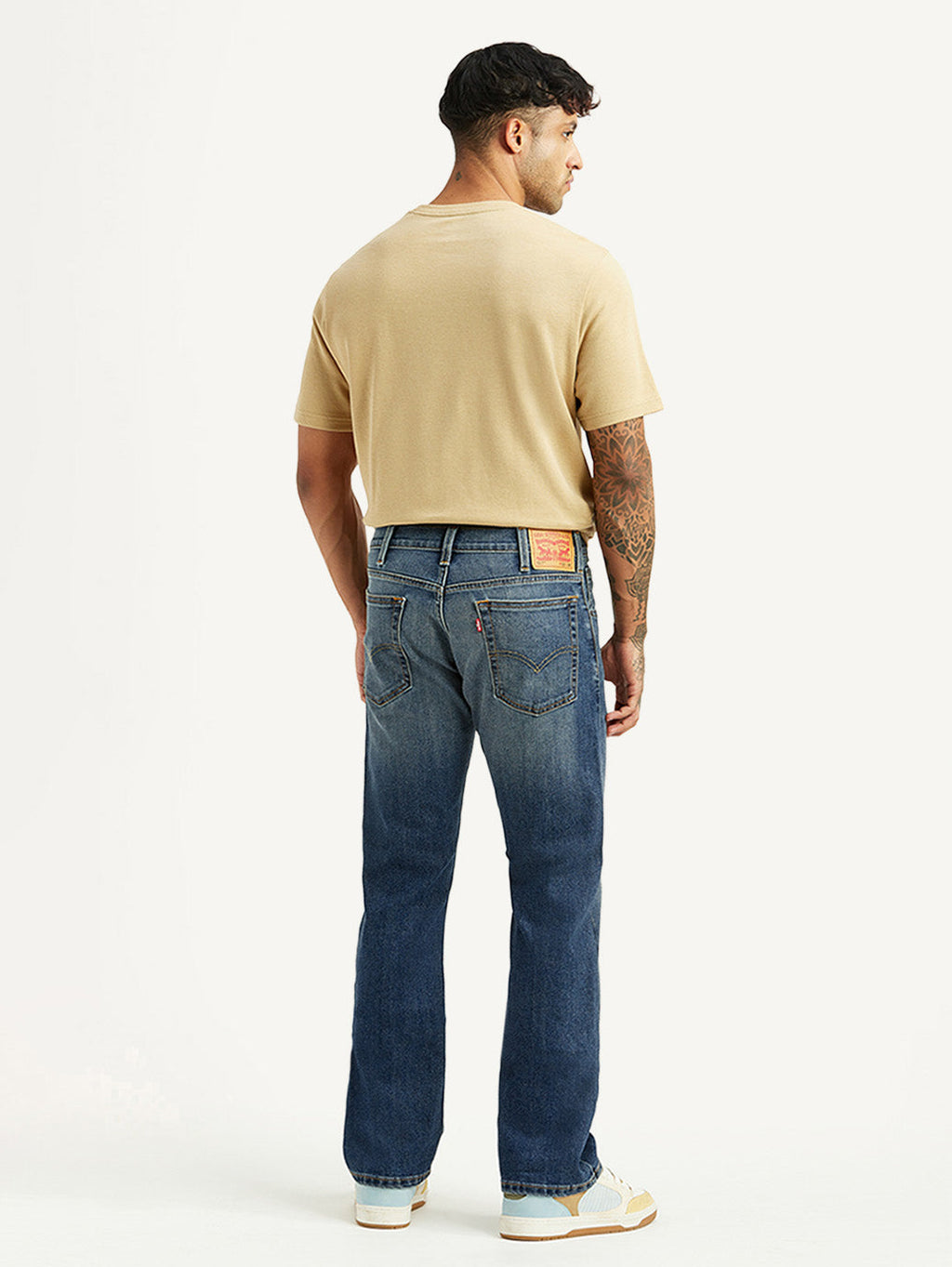 Men's Tinted 517 Blue Bootcut Mid Rise Jeans