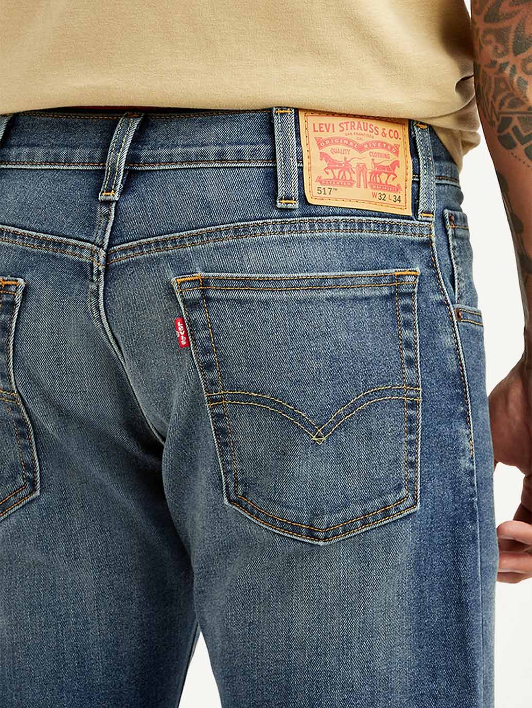 Men's Tinted 517 Blue Bootcut Mid Rise Jeans