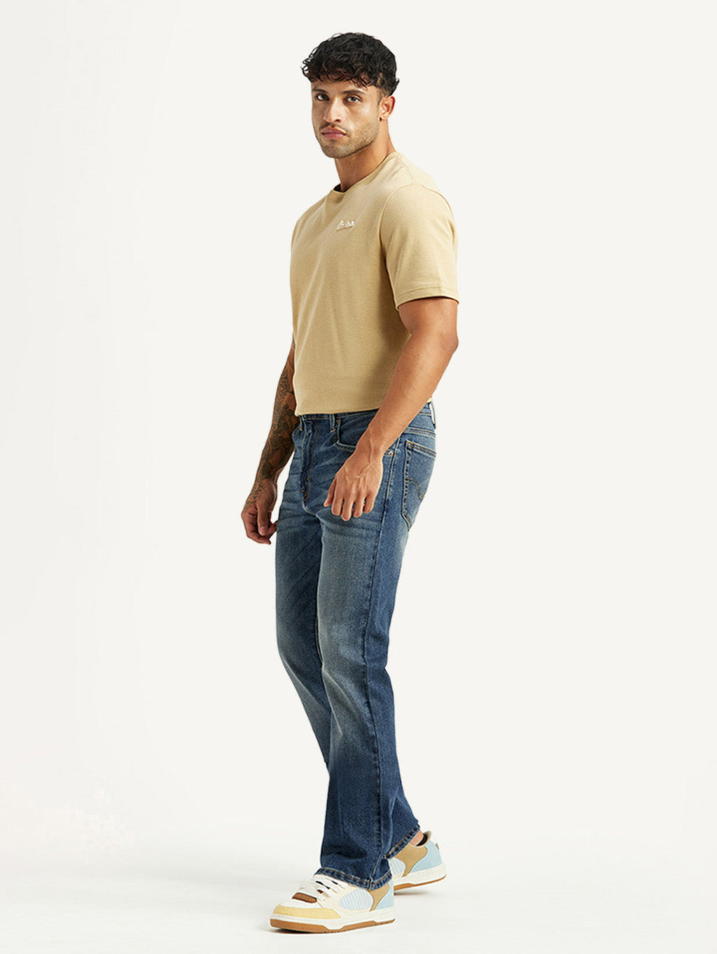 Men's Tinted 517 Blue Bootcut Mid Rise Jeans
