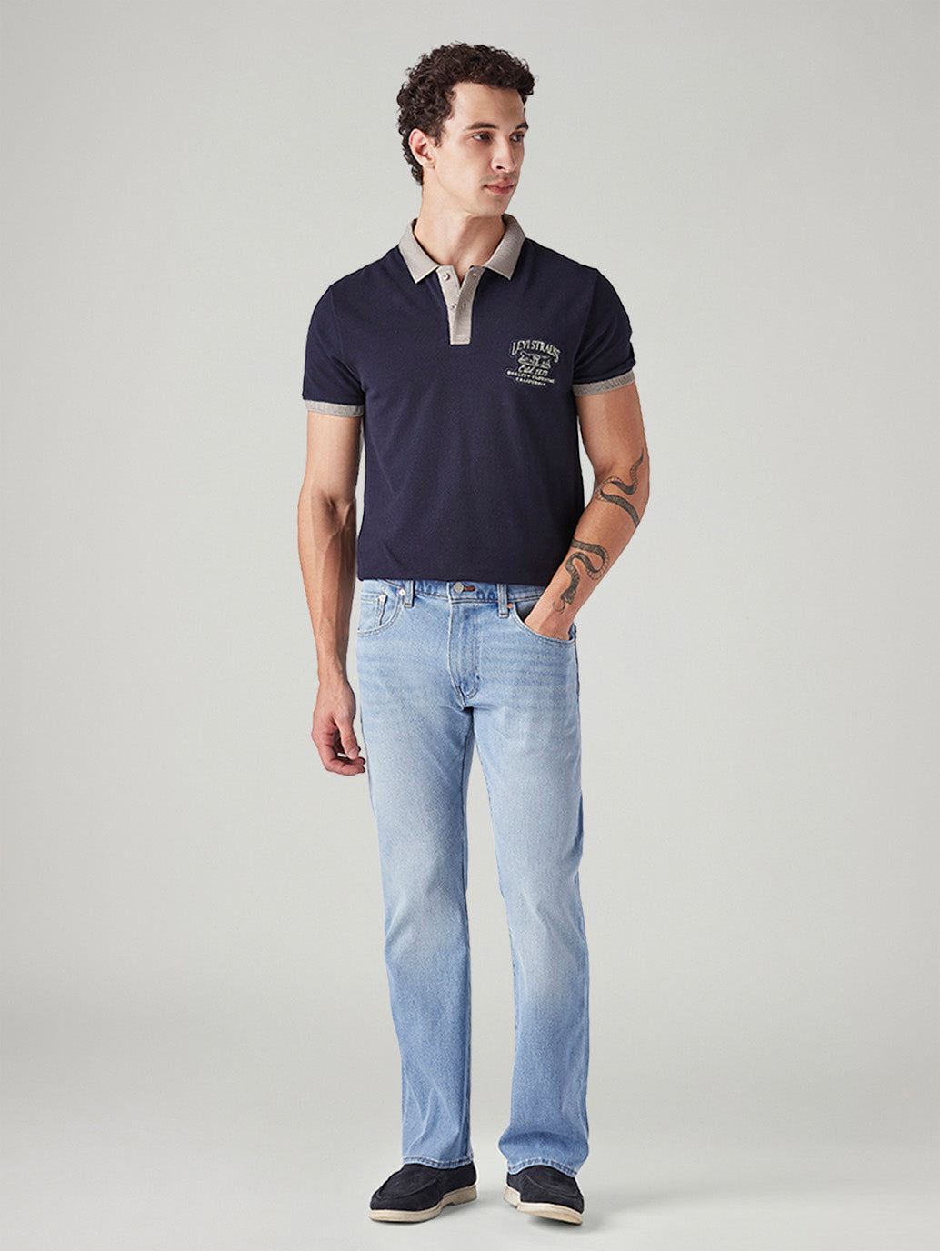 Men's 517 Light Blue Bootcut Fit Mid Rise Hyper Stretch Jeans