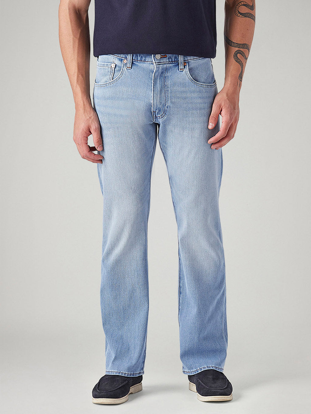 Men's 517 Light Blue Bootcut Fit Mid Rise Hyper Stretch Jeans