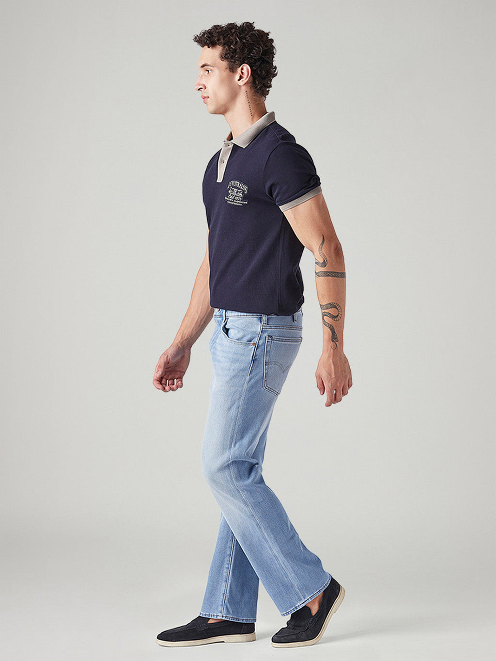 Men's 517 Light Blue Bootcut Fit Mid Rise Hyper Stretch Jeans