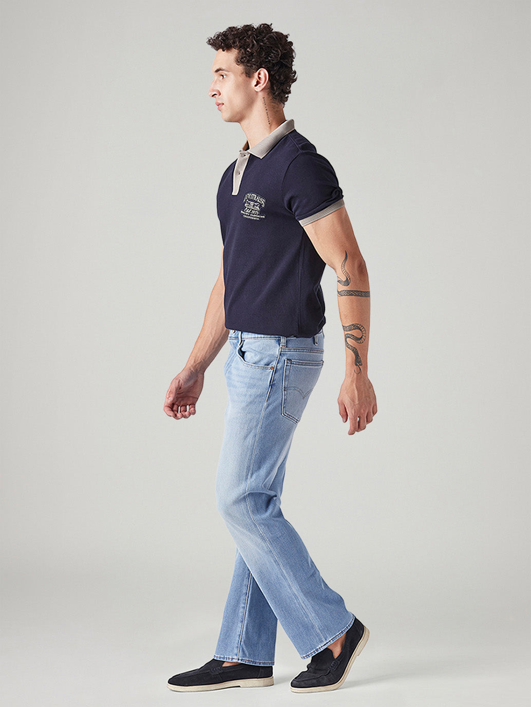 Men's 517 Light Blue Bootcut Fit Mid Rise Hyper Stretch Jeans