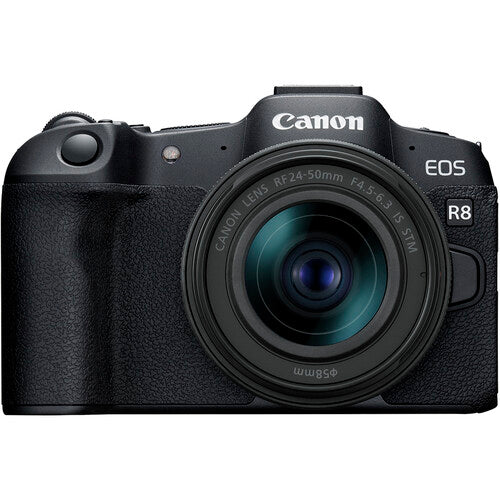 Canon EOS R8 with 24-105 STM Combo Free AV PRO 128gb V90 SD Card + an extra battery LP-E17 & Wildcraft snap bag