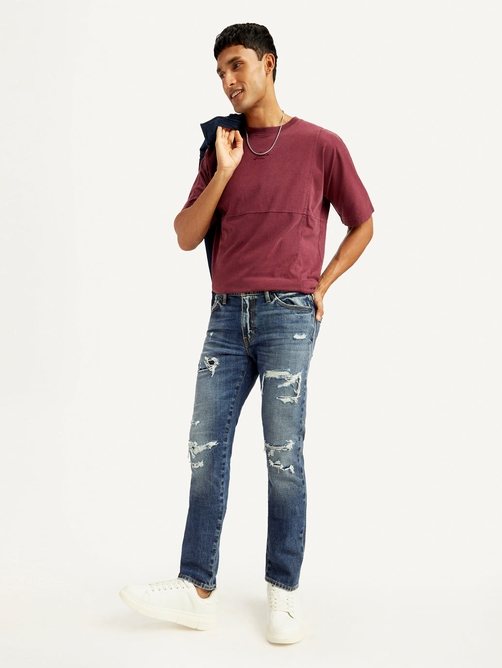 Men's 511 Blue Slim Fit Mid Rise Jeans