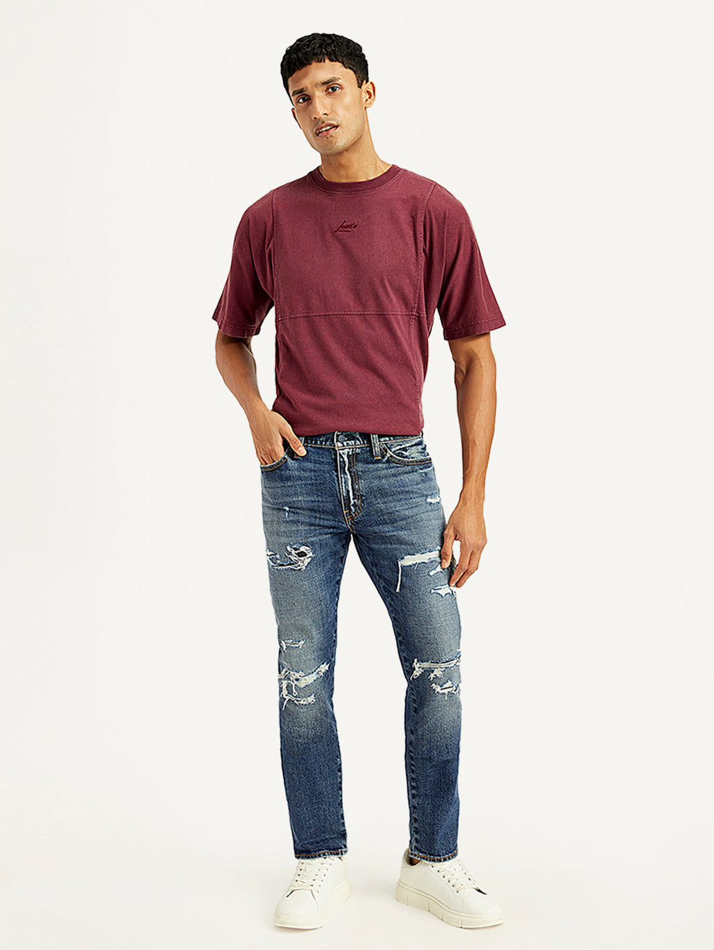 Men's 511 Blue Slim Fit Mid Rise Jeans