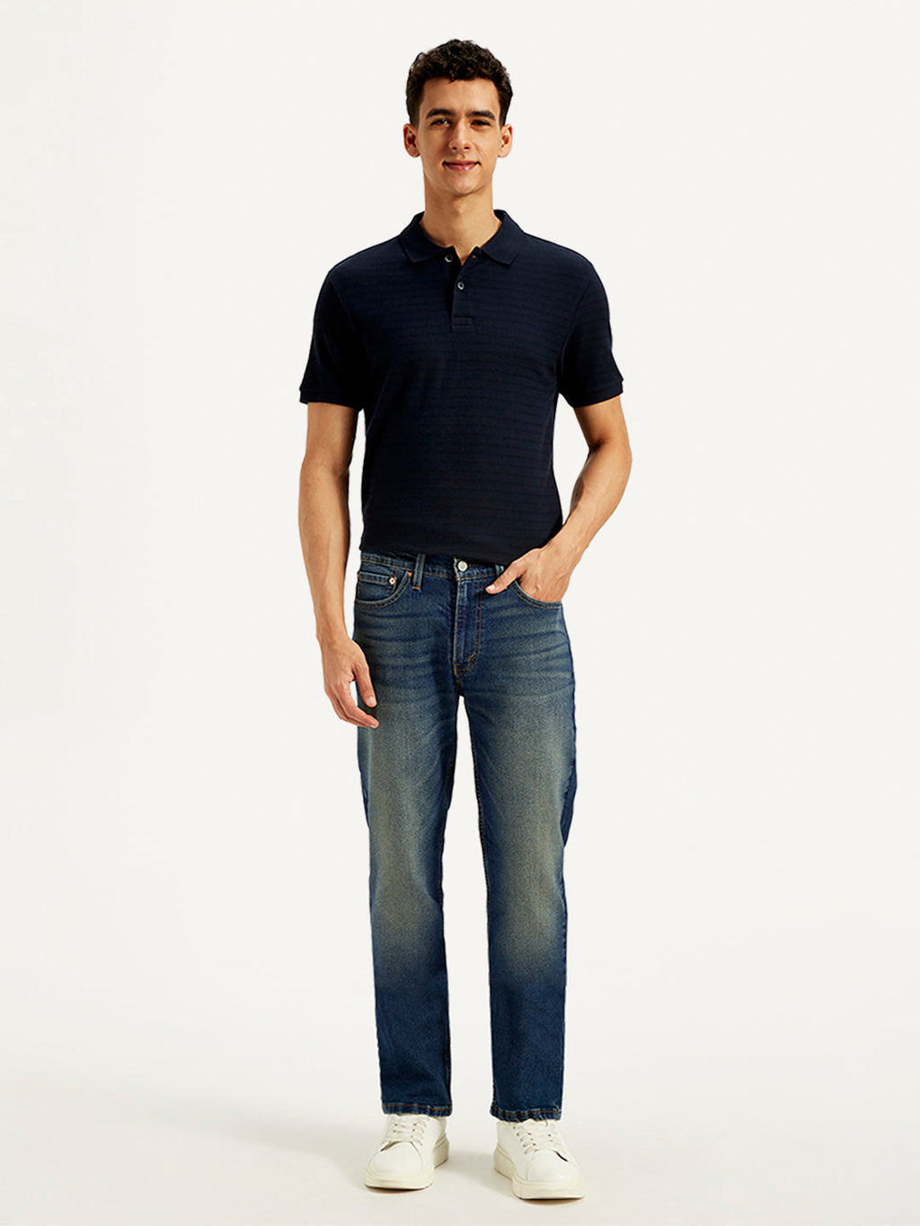 Men's 511 Navy Blue Slim Fit Mid Rise Jeans