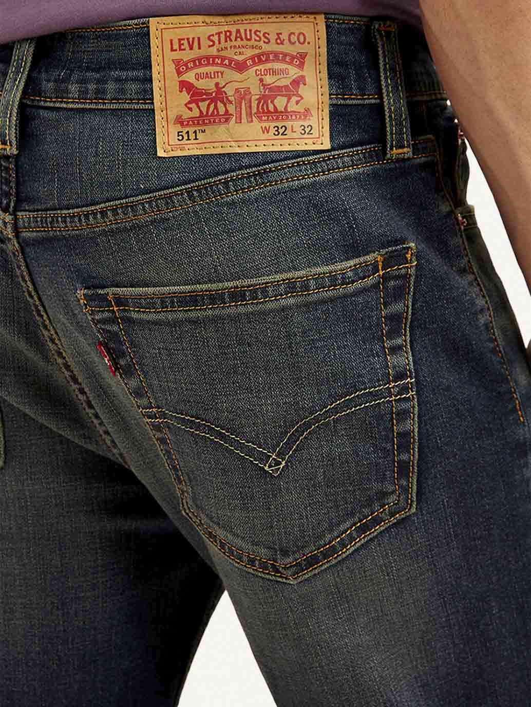 Men's 511 Navy Blue Slim Fit Mid Rise Jeans