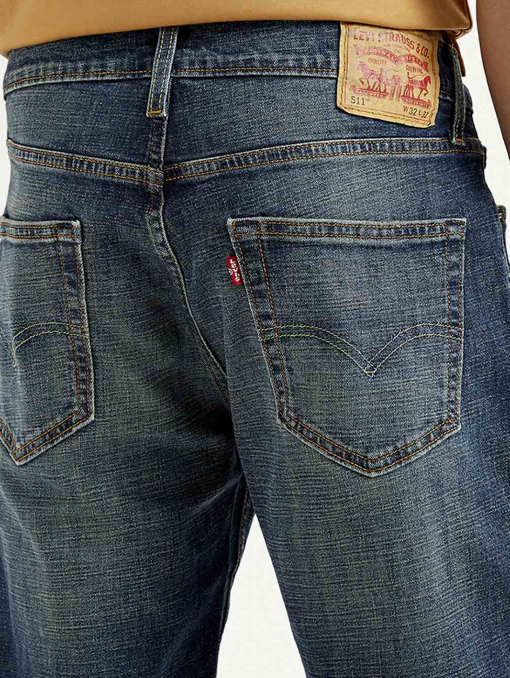 Men's 511 Dark Blue Slim Fit Mid Rise Jeans