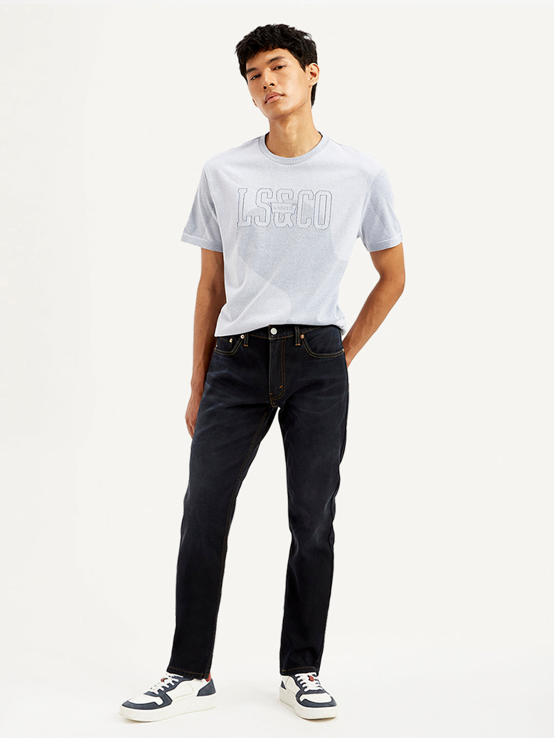 Men's 511 Navy Blue Slim Fit Mid Rise Jeans
