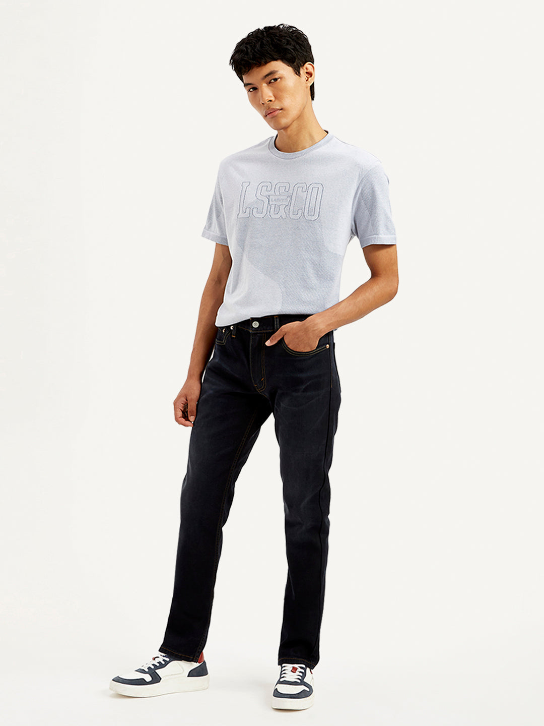 Men's 511 Navy Blue Slim Fit Mid Rise Jeans