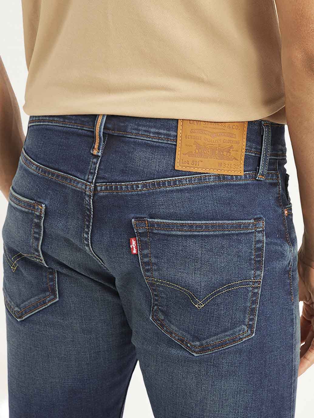 Men's 511 Navy Blue Slim Fit Mid Rise Jeans