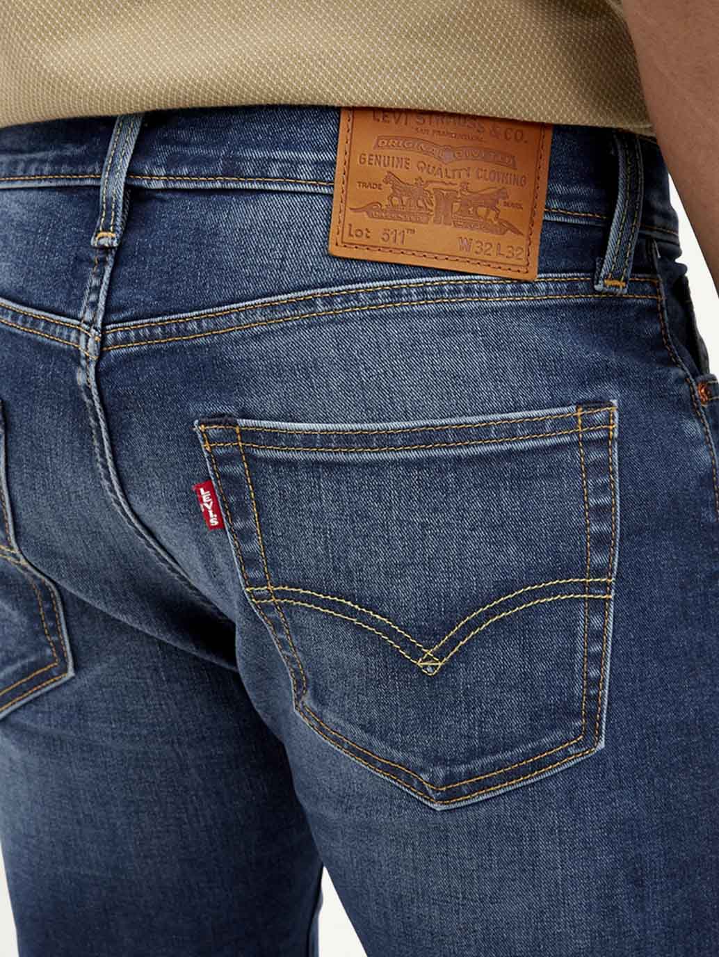 Men's 511 Dark Blue Slim Fit Mid Rise Jeans