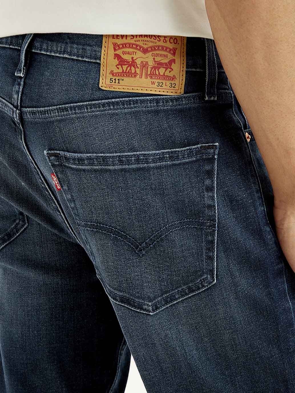 Men's 511 Dark Blue Slim Fit Mid Rise Jeans
