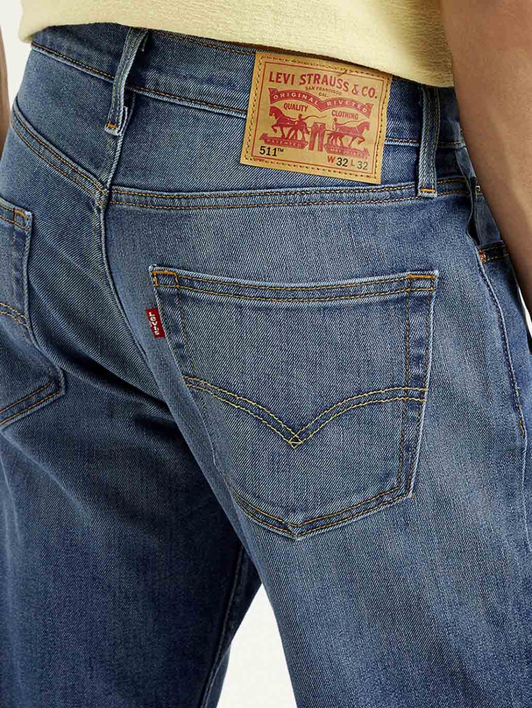 Men's 511 Blue Slim Fit Mid Rise Jeans