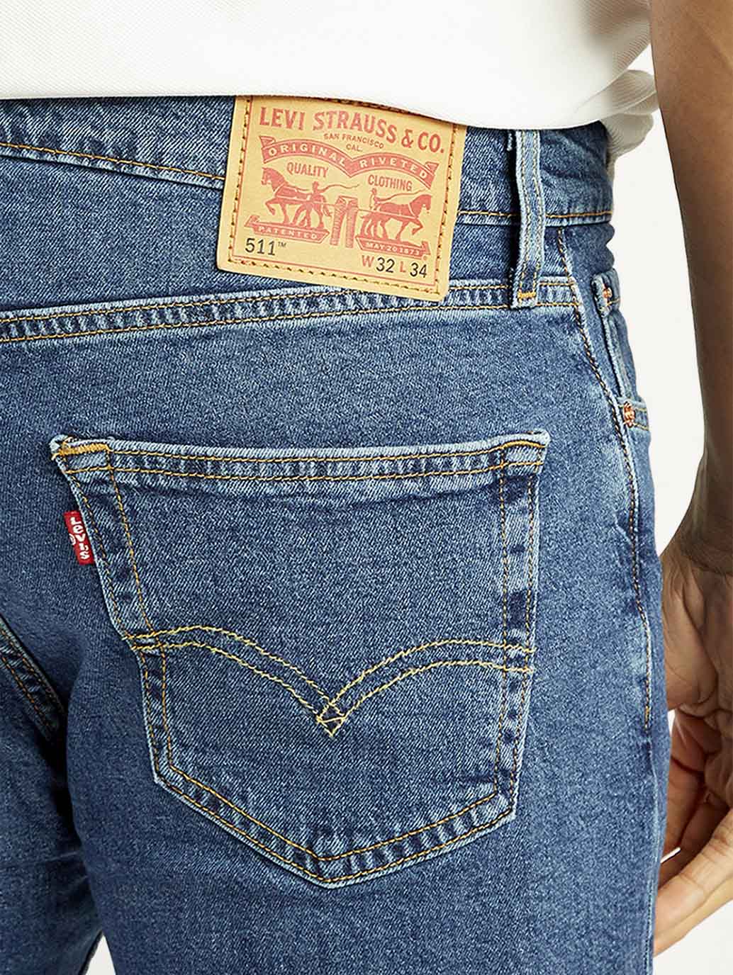 Men's 511 Blue Slim Fit Mid Rise Jeans