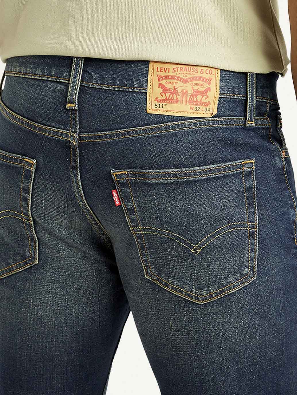 Men's 511 Dark Blue Slim Fit Mid Rise Jeans