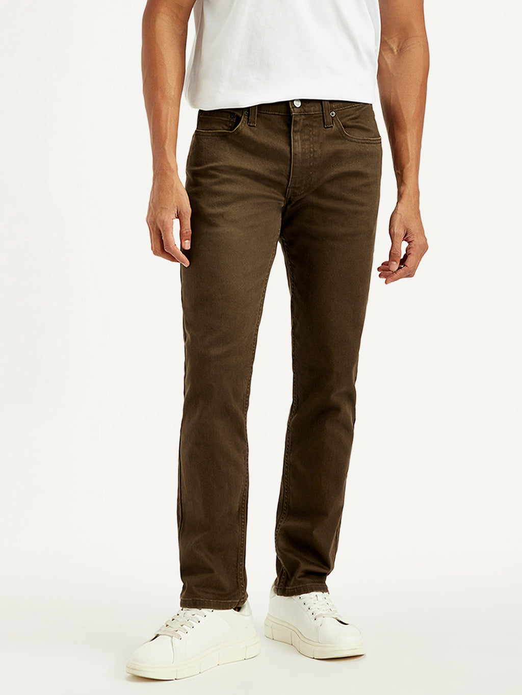 Men's 511 Brown Overdyed Slim Fit Mid Rise Jeans