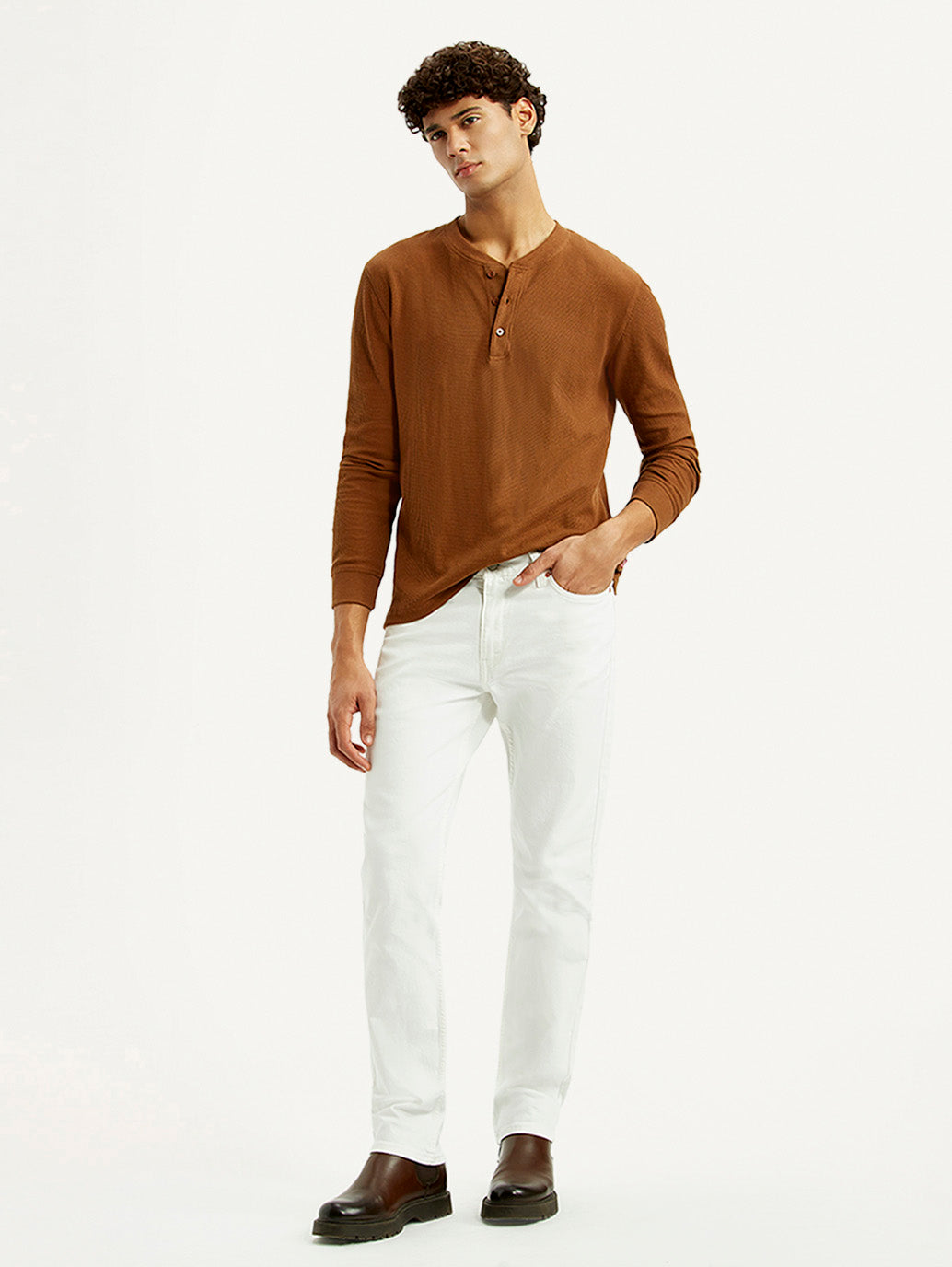 Men's 511 White Slim Fit Mid Rise Jeans