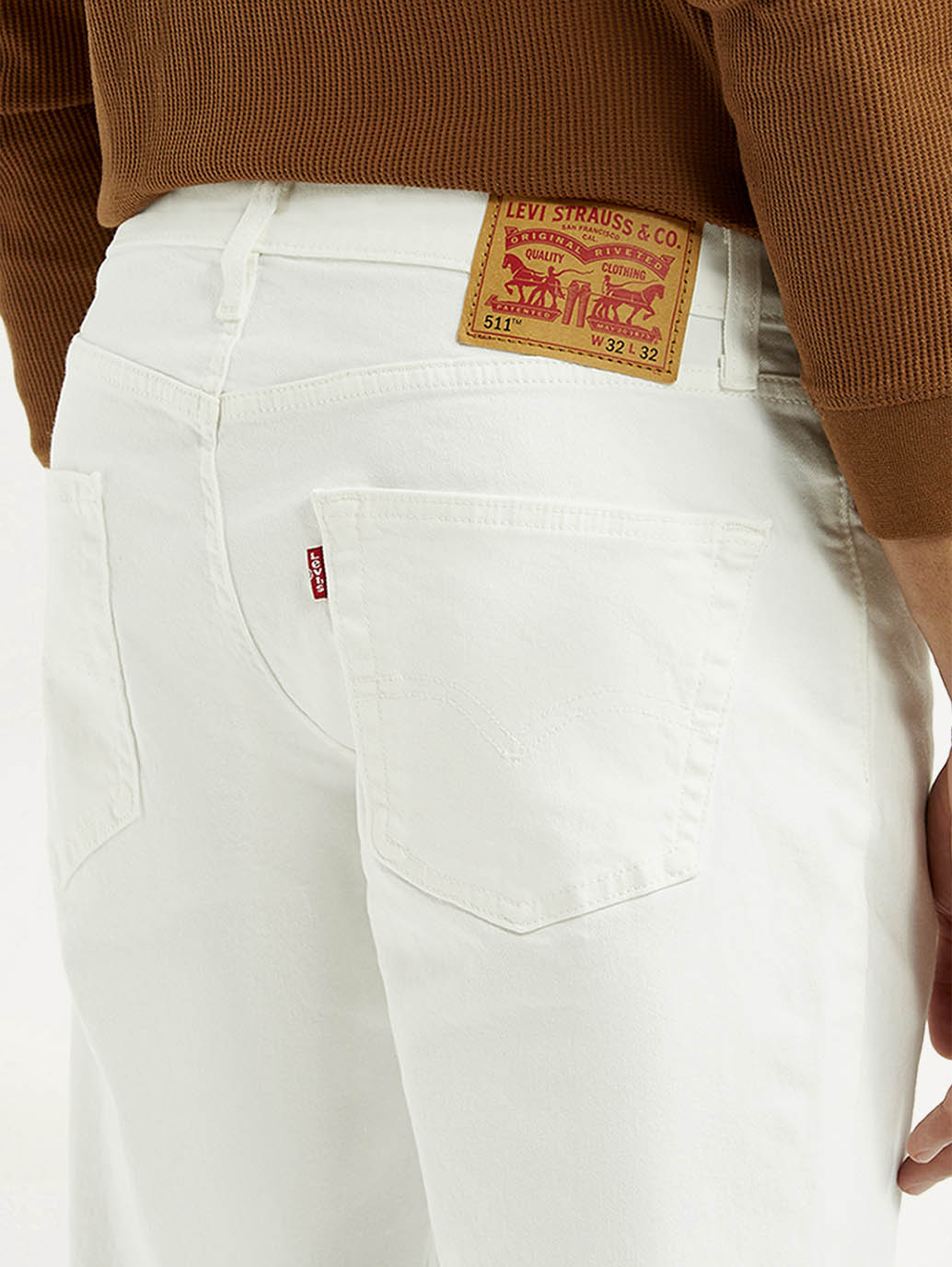 Men's 511 White Slim Fit Mid Rise Jeans