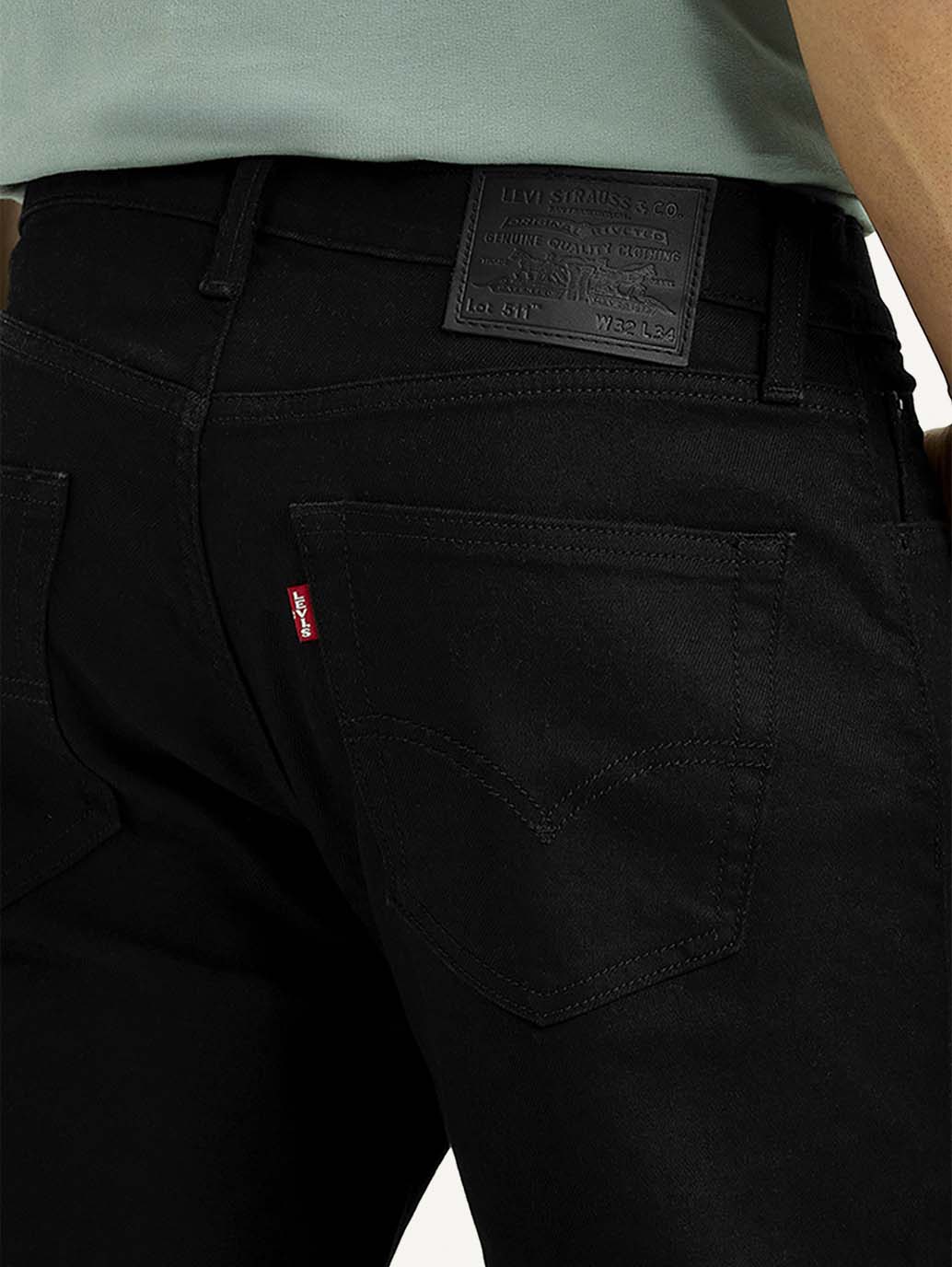 Men's 511 Black Slim Fit Mid Rise Linen Jeans