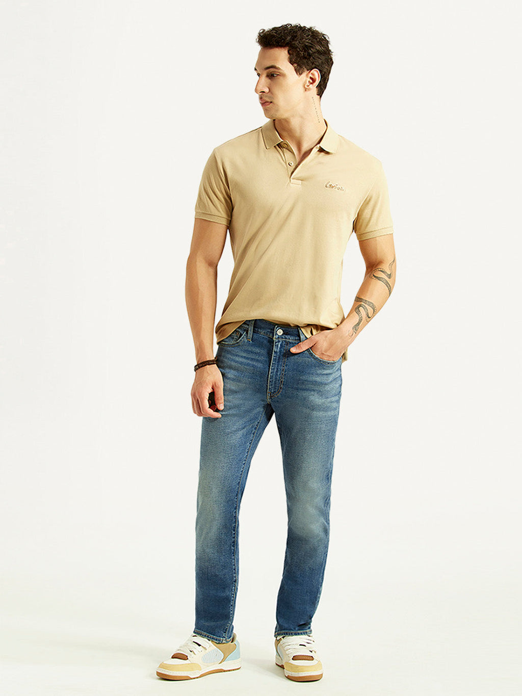 Men's 511 Blue Slim Fit Mid Rise Linen Jeans