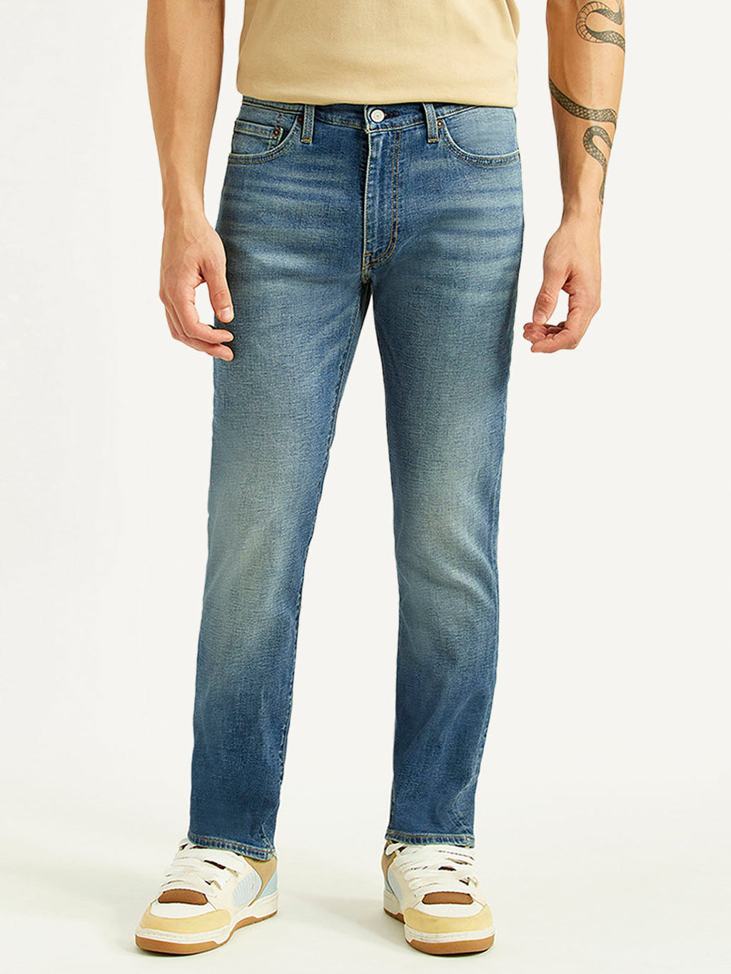 Men's 511 Blue Slim Fit Mid Rise Linen Jeans