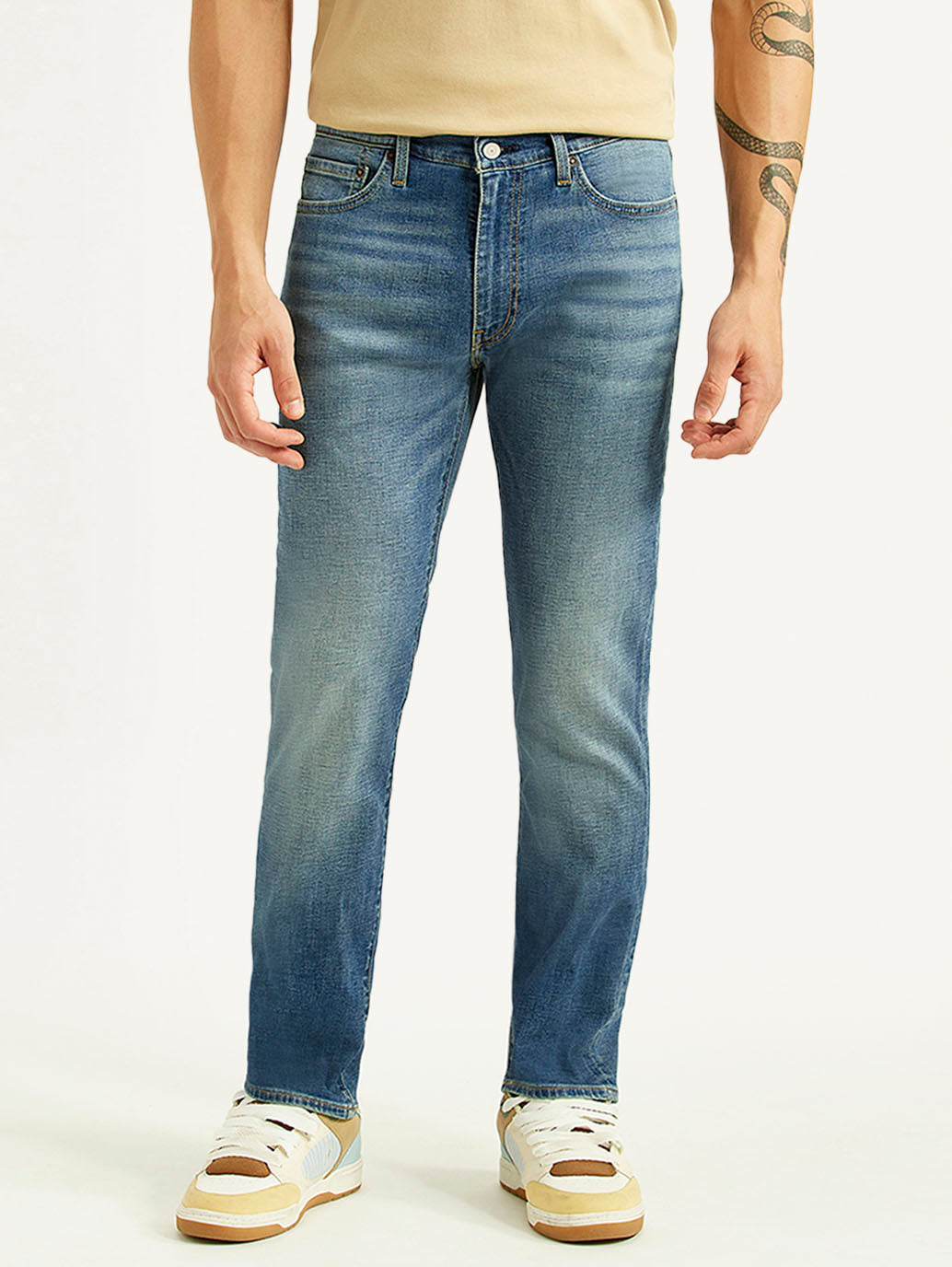 Men's 511 Blue Slim Fit Mid Rise Linen Jeans