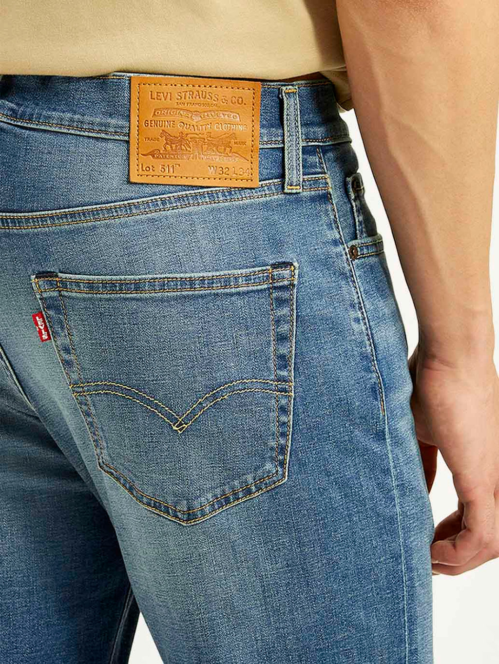 Men's 511 Blue Slim Fit Mid Rise Linen Jeans