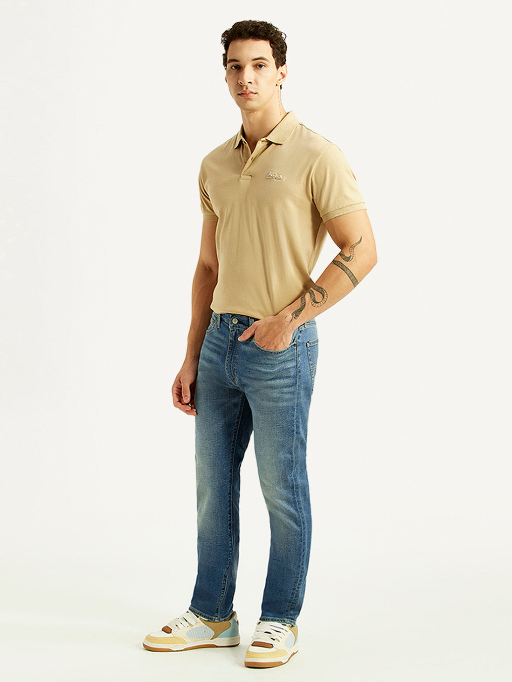 Men's 511 Blue Slim Fit Mid Rise Linen Jeans